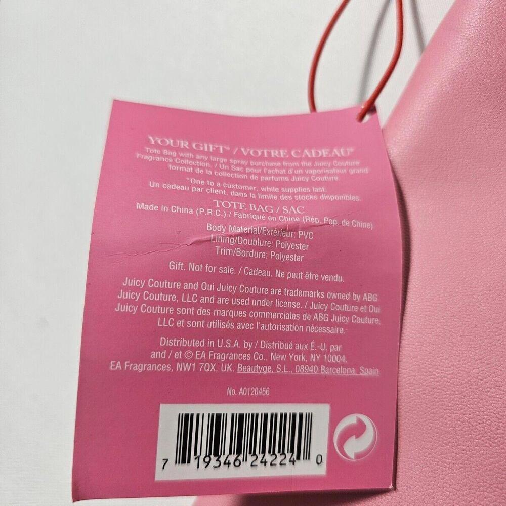 Juicy Couture Women's Tote Bag Shopper Shopping Purse Pink Gold - Picture 4 of 13